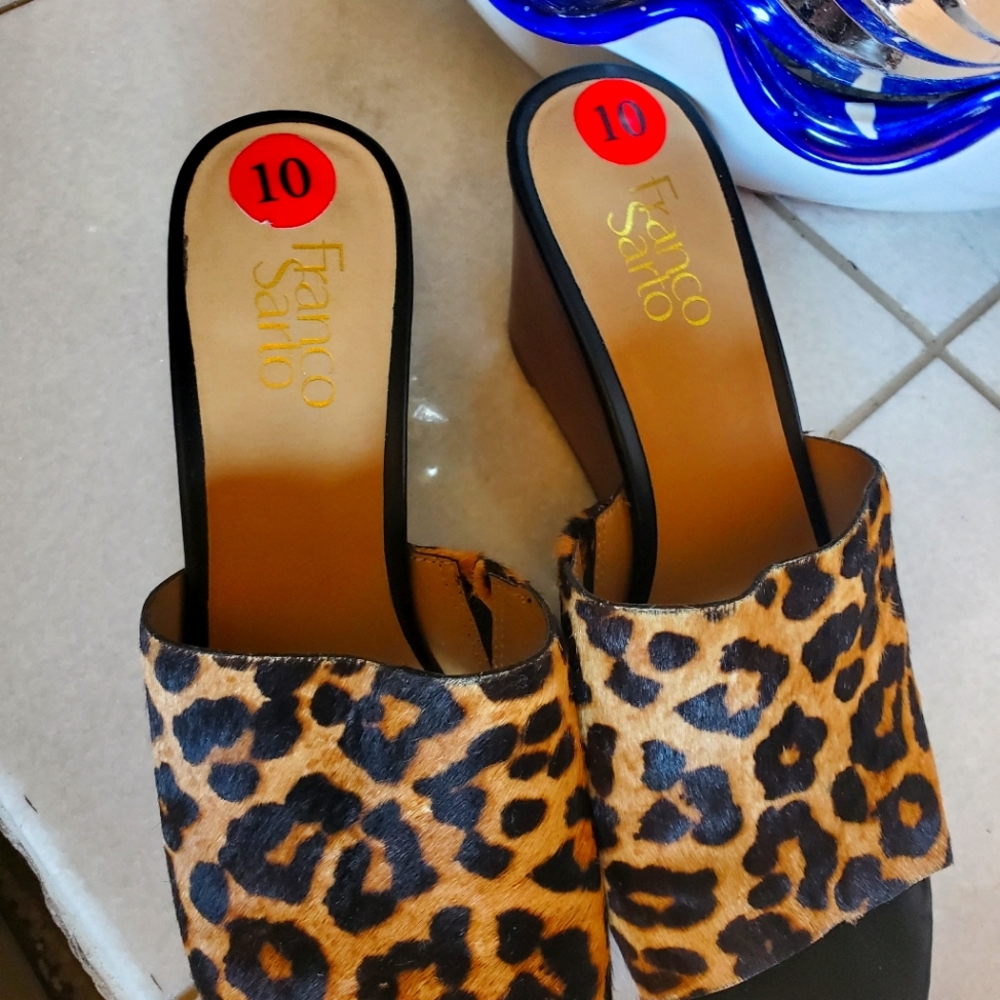 Franco Sarto Leopard Print Wedges